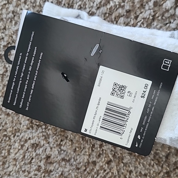 Nike Everyday Max Dri-FIT Athletic Socks - White and Gray - Picture 3 of 5